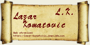 Lazar Komatović vizit kartica